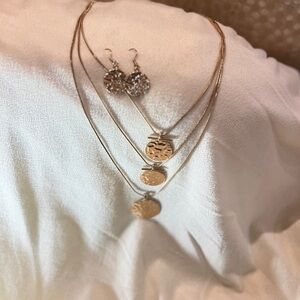 Chic Gold Layered Necklace Set